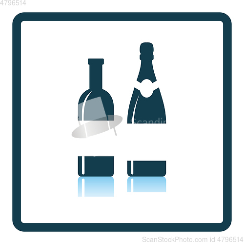 Image of Wine and champagne bottles icon
