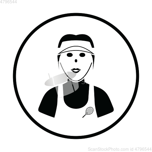 Image of Tennis woman athlete head icon