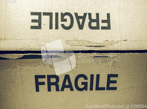 Image of Vintage looking Fragile tag on packet