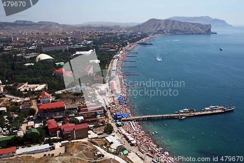 Image of View on Quay of the resort city. Sudak. Ukraine.