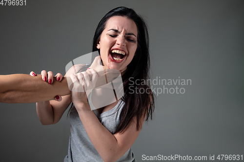 Image of Woman being under domestic abuse and violence, concept of female rights