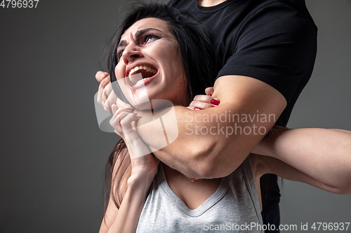 Image of Woman being under domestic abuse and violence, concept of female rights