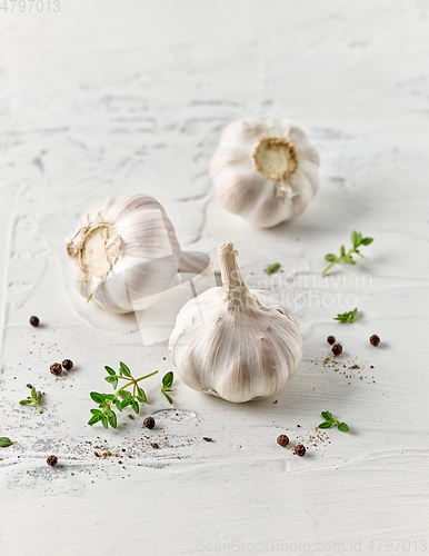 Image of composition of garlic and spices