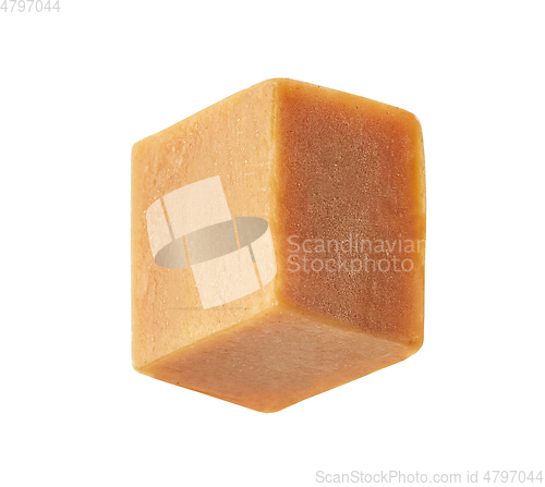 Image of caramel candy on white background