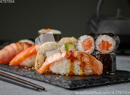 Image of plate of various sushi