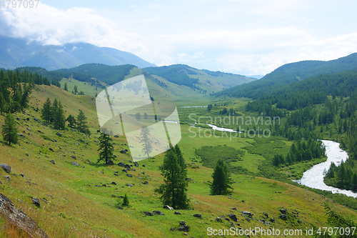 Image of Valley in mountain with stream year daytime