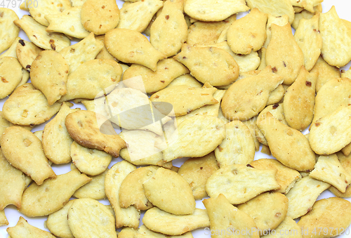 Image of Tasty fish-shaped cookies, food background 