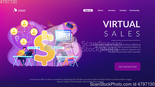 Image of Virtual sales concept landing page.