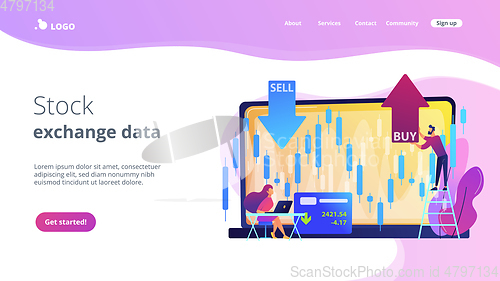 Image of Stock market concept landing page.