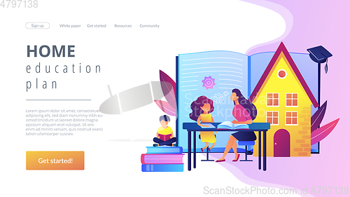 Image of Home schooling concept landing page.