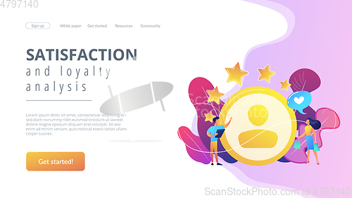 Image of Satisfaction and loyalty analysis concept landing page.