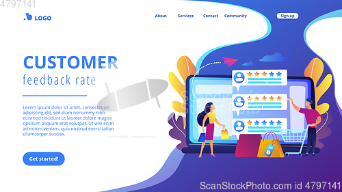 Image of Seller reputation system concept landing page.