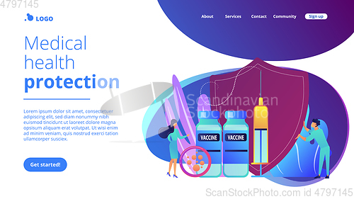 Image of Vaccination program concept landing page.