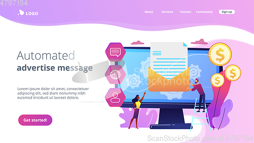 Image of Marketing automation system concept landing page.