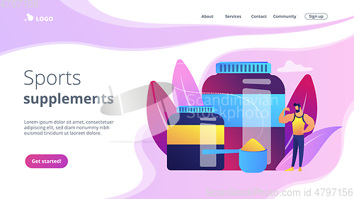 Image of Sports nutrition concept landing page.