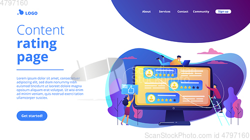 Image of Rating site concept landing page.