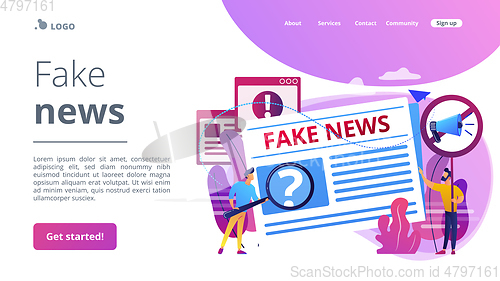 Image of Fake news concept landing page