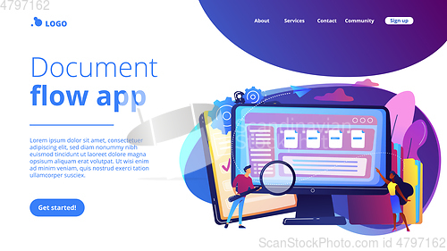 Image of Document management soft concept landing page.