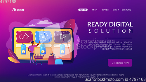 Image of Digital service marketplace concept landing page.