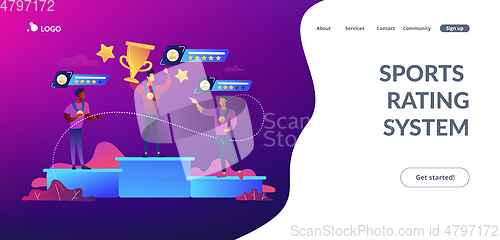Image of Sports rating system concept landing page.