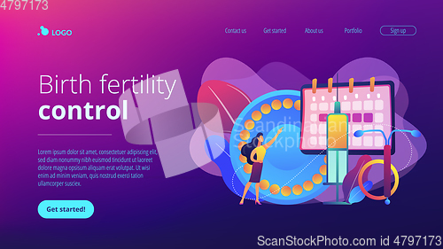 Image of Female contraceptives concept landing page.