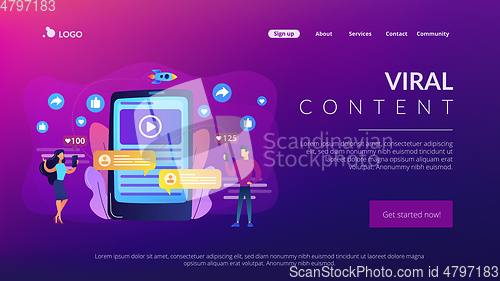 Image of Viral content concept landing page