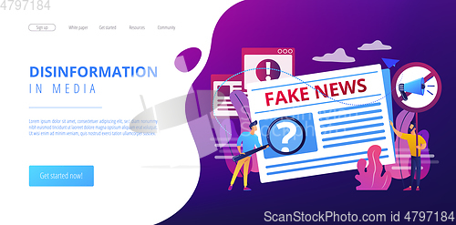 Image of Fake news concept landing page