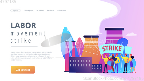 Image of Strike action concept landing page.