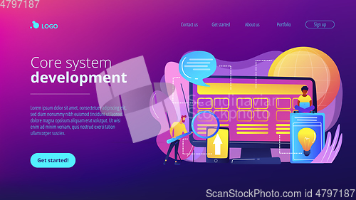 Image of Core system development concept landing page.