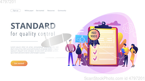 Image of Standard for quality control concept landing page.