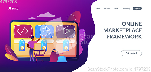 Image of Digital service marketplace concept landing page.