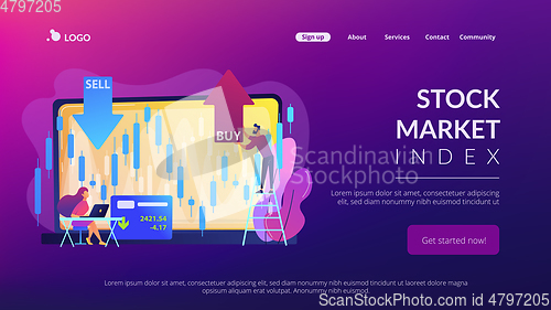 Image of Stock market concept landing page.