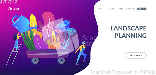 Image of Landscape design concept landing page.
