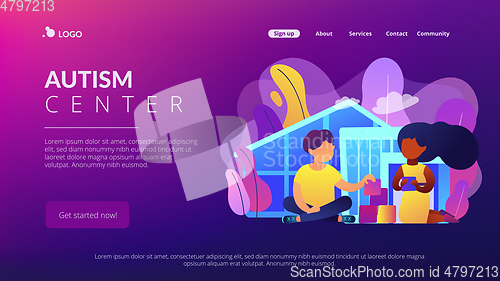 Image of Autism center concept landing page.