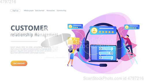 Image of Customer feedback concept landing page.