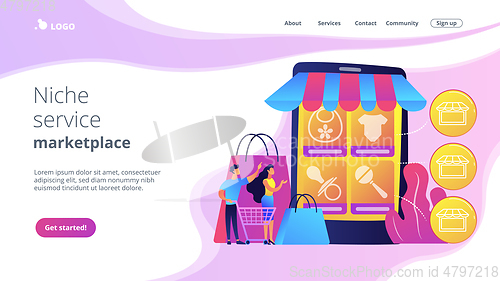 Image of Niche service marketplace concept landing page.