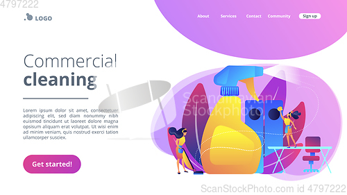 Image of Commercial cleaning concept landing page.
