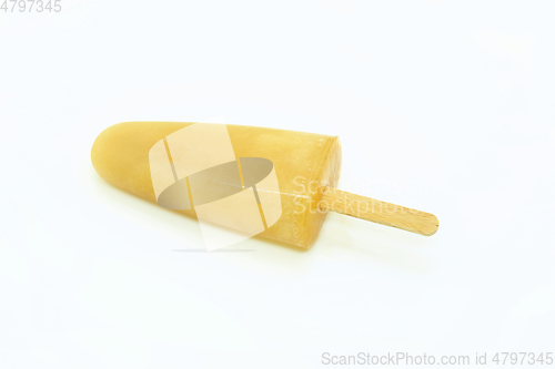 Image of Popsicle on a stick on white background 