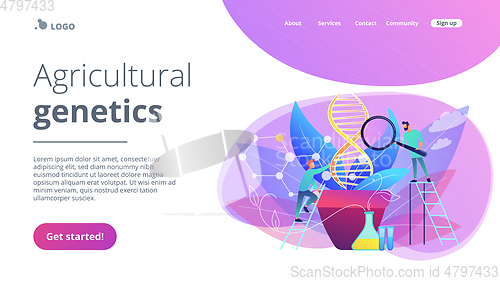 Image of Genetically modified plants concept landing page.