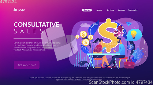 Image of Consultative sales concept landing page.