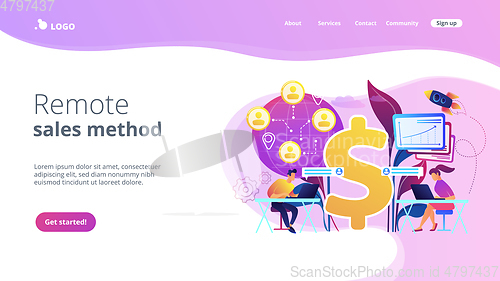 Image of Virtual sales concept landing page.