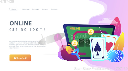 Image of Online poker concept landing page.