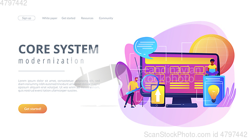 Image of Core system development concept landing page.