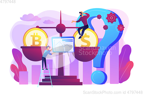 Image of Bitcoin price prediction concept vector illustration