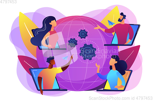 Image of Online meetup concept vector illustration