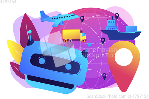 Image of AI in travel and transportation concept vector illustration.