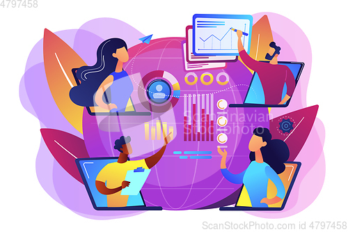 Image of Online tech talks concept vector illustration