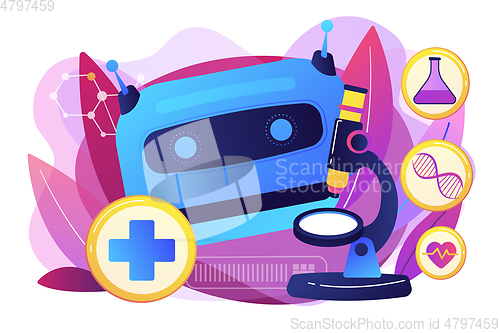 Image of AI use in healthcare concept vector illustration.