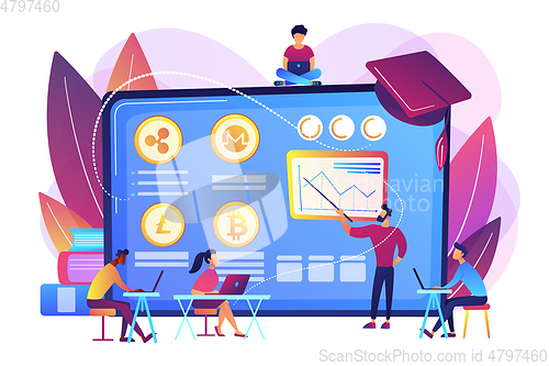 Image of Cryptocurrency trading courses concept vector illustration