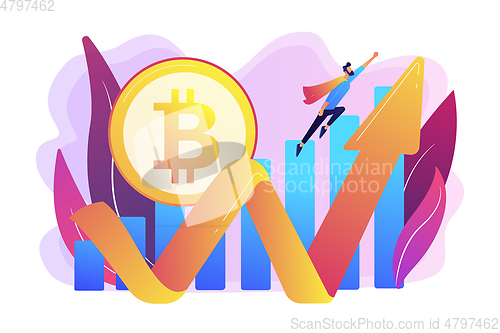 Image of Cryptocurrency makes comeback concept vector illustration